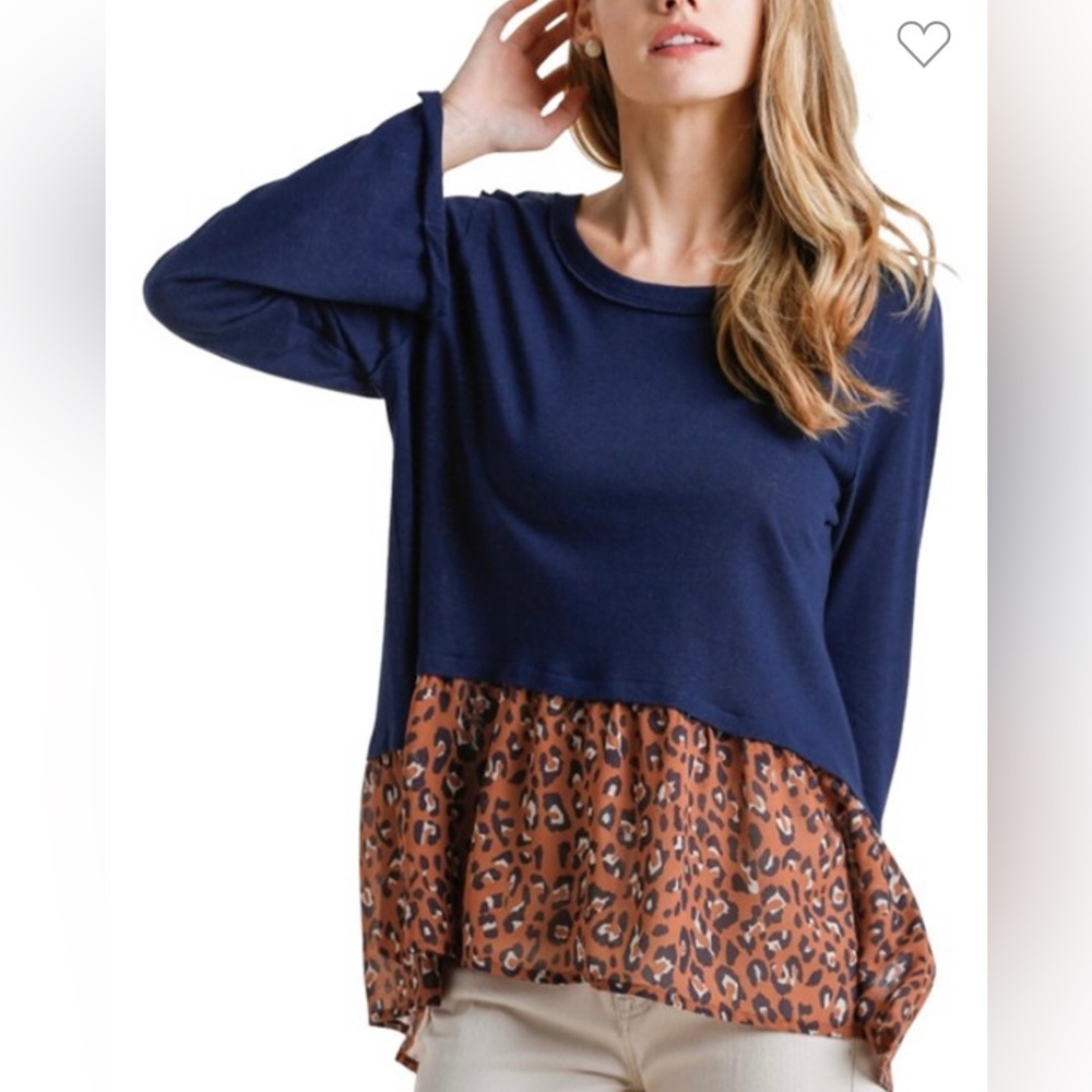 Umgee Navy/orange BabyDoll Top💙🧡